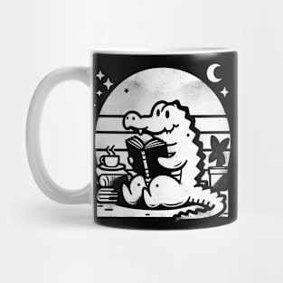 Funny Bookworm Alligator Vintage Mug